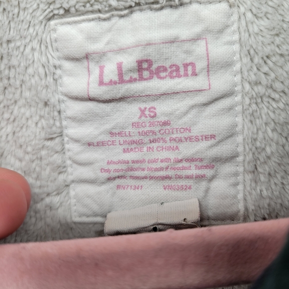 L.L. Bean plaid Sherpa lined shirt jacket shacket XS green - Picture 3 of 3